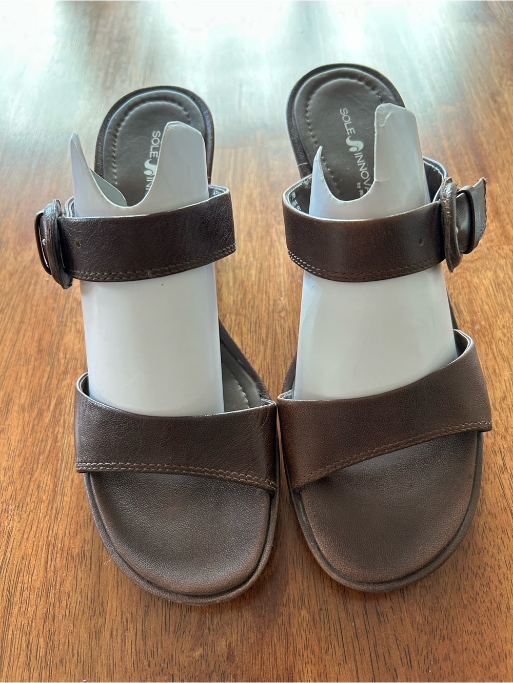 Rockport Brown Wedge Slide Sandals